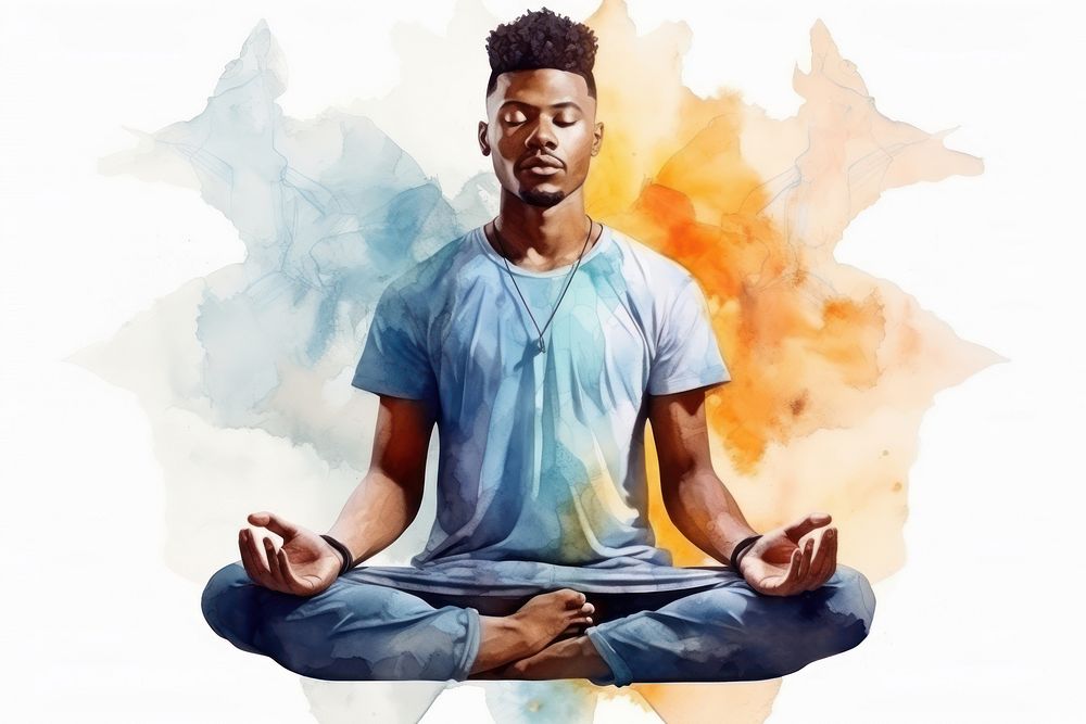 Sports adult yoga man. AI generated Image by rawpixel.