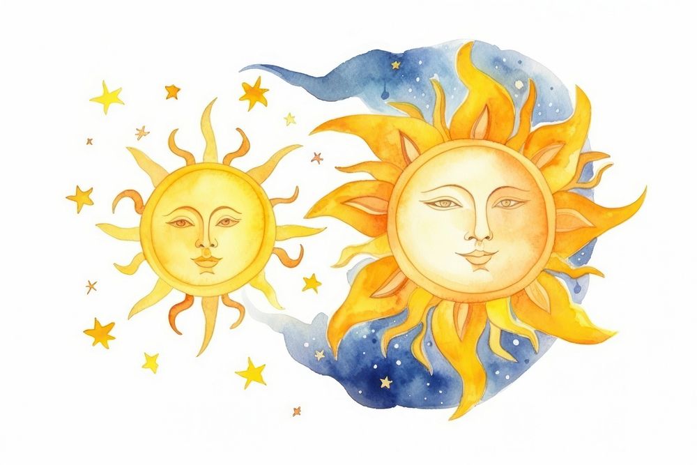 Drawing sun art illustrated. AI generated Image by rawpixel.