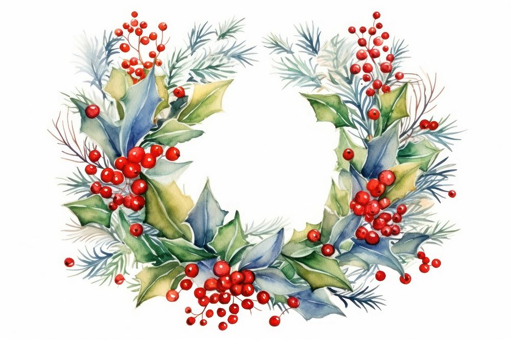 Wreath christmas pattern plant. 