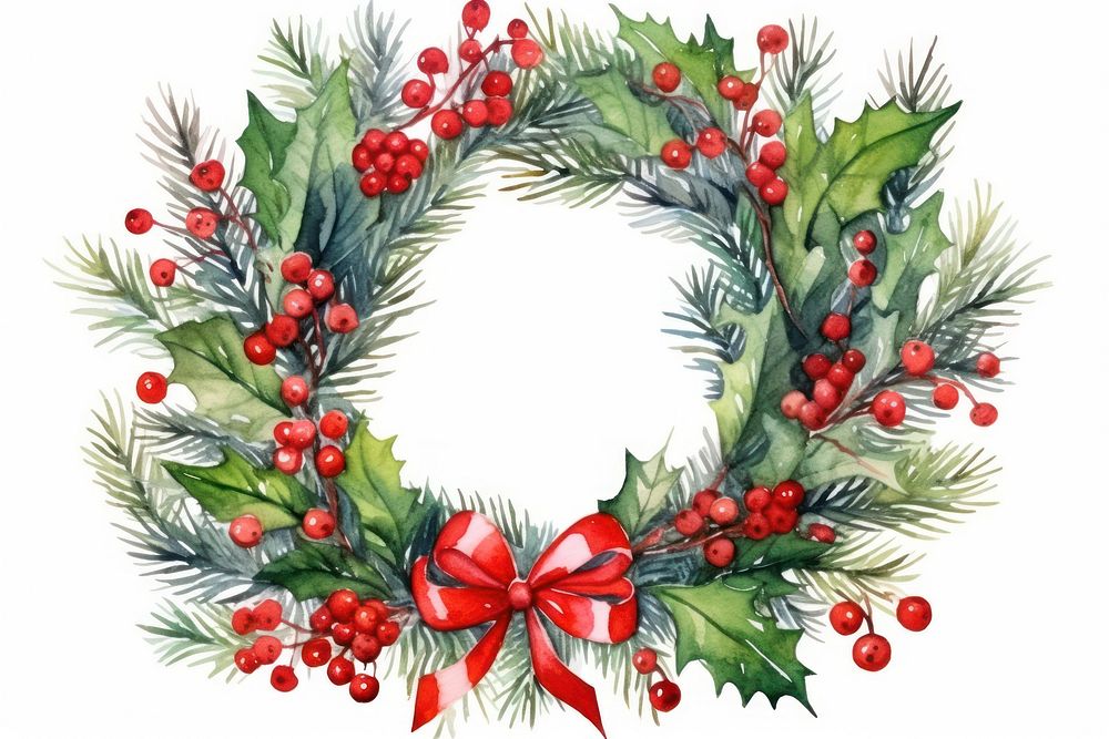 Wreath christmas plant celebration. AI generated Image by rawpixel.