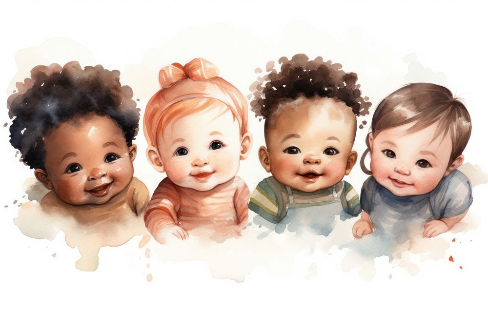Baby portrait representation togetherness. AI generated Image by rawpixel.