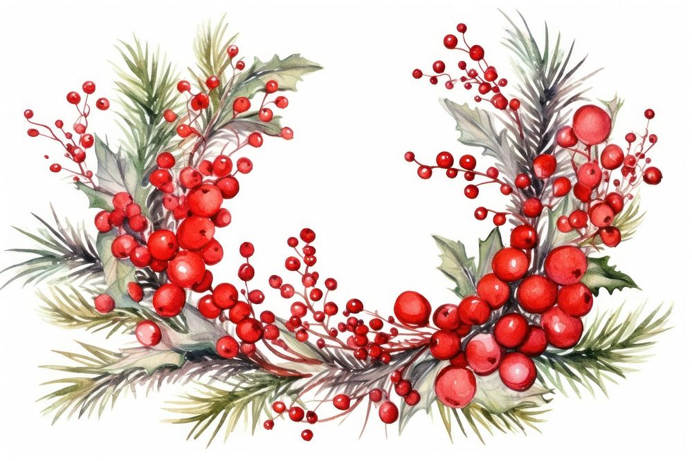 Wreath christmas pattern plant. AI generated Image by rawpixel.