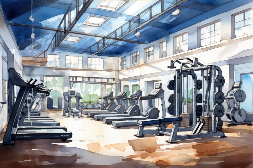 Gym architecture building fitness. AI generated Image by rawpixel.