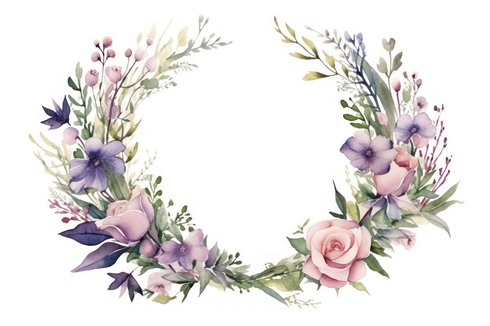 Pattern flower wreath plant. AI generated Image by rawpixel.