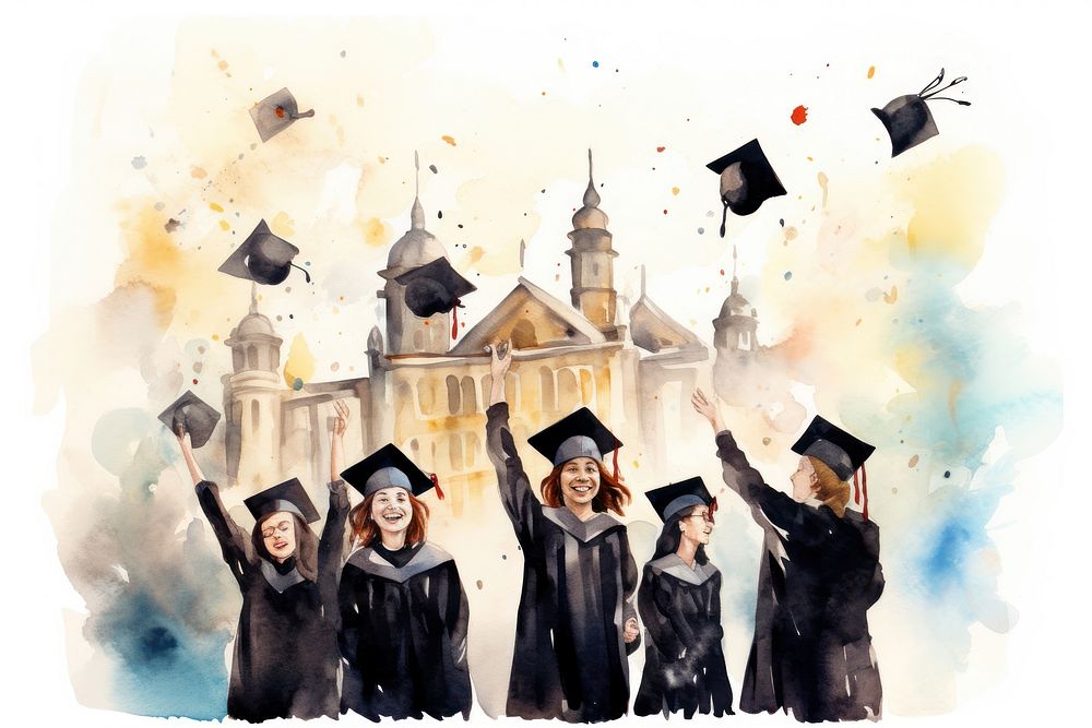 Graduation adult togetherness intelligence. AI generated Image by rawpixel.