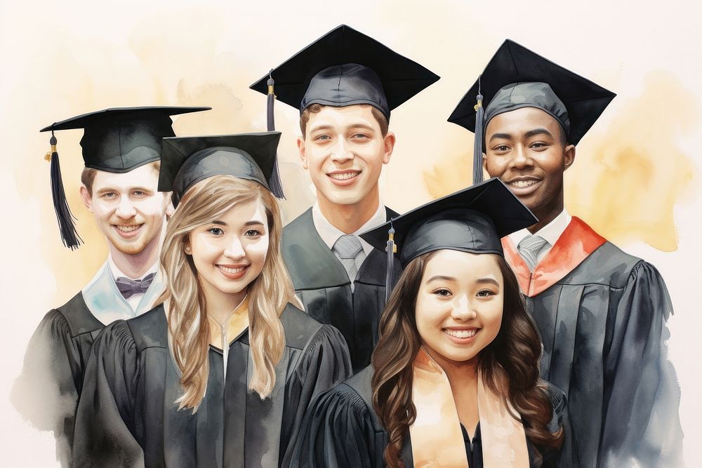 Graduation student school togetherness. AI generated Image by rawpixel.