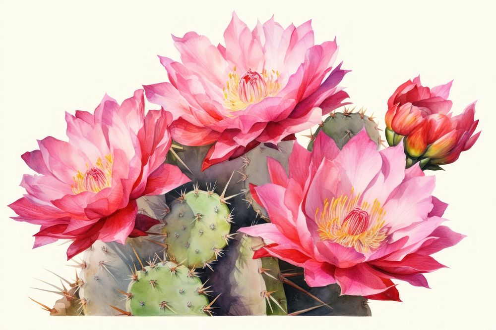 Flower cactus plant rose. AI generated Image by rawpixel.