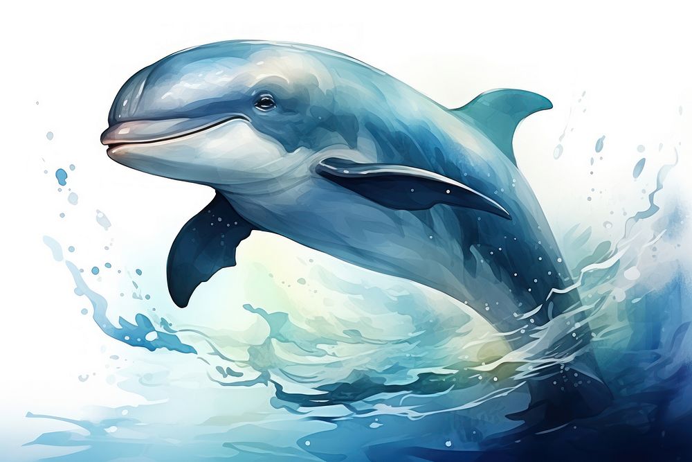 Dolphin animal mammal underwater. AI generated Image by rawpixel.