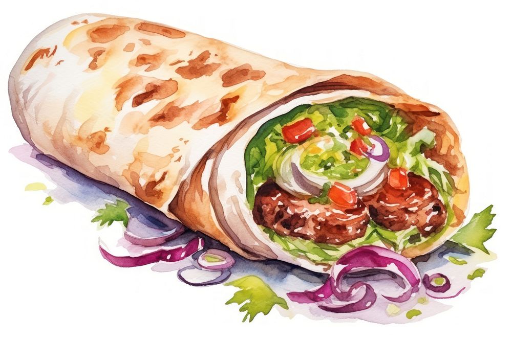 Burrito food vegetable flatbread. AI generated Image by rawpixel.