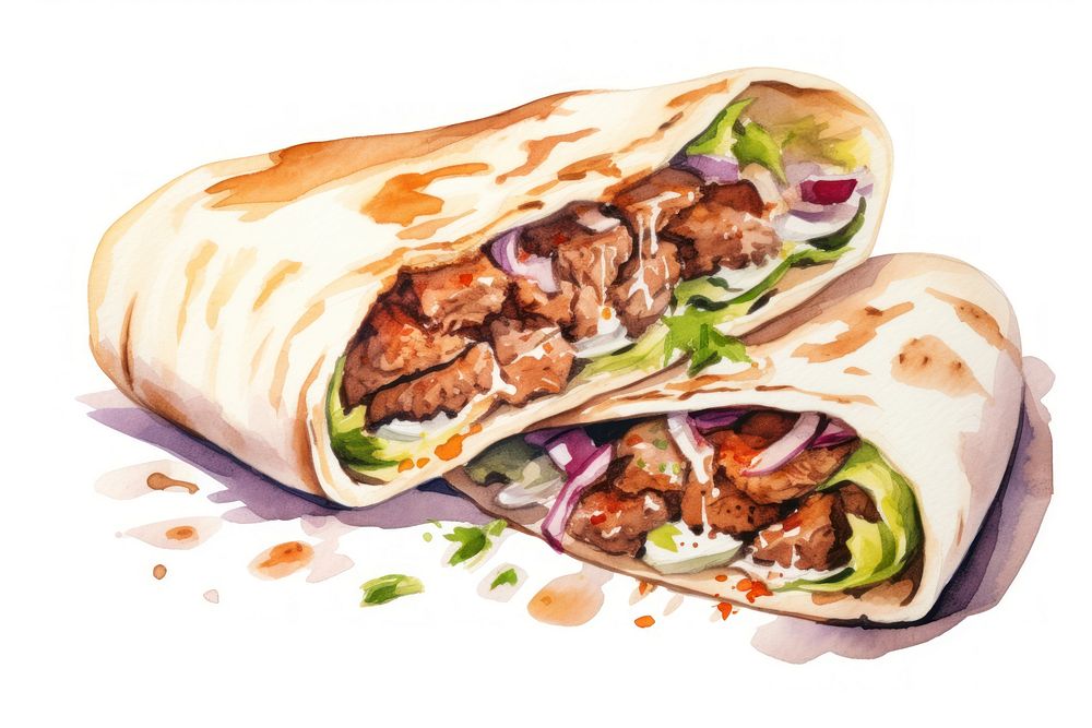 Food bread kebab vegetable. AI generated Image by rawpixel.