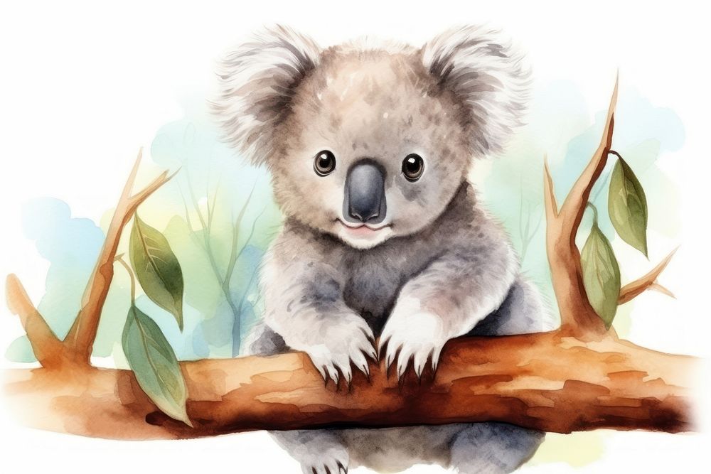 Koala wildlife mammal animal. AI generated Image by rawpixel.