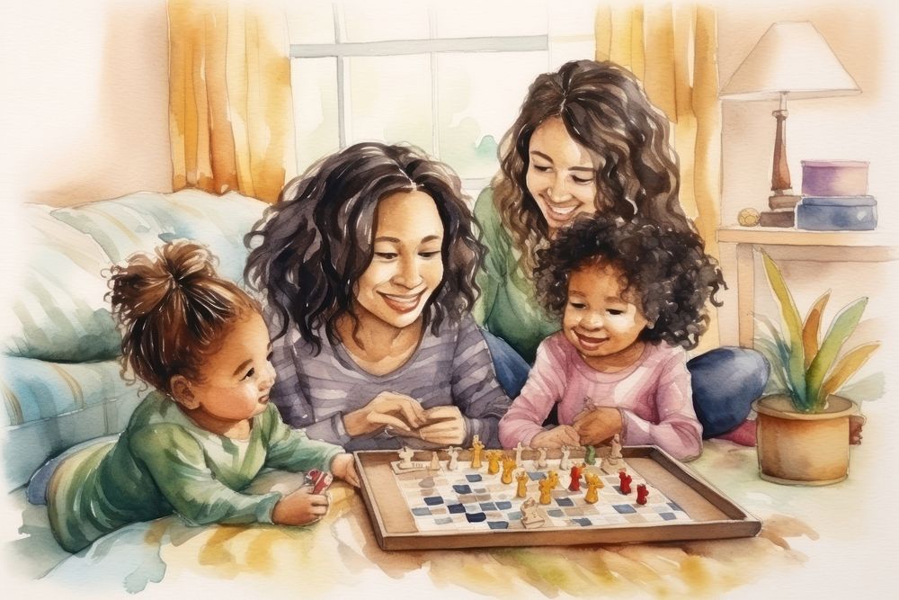 Game family adult chess. AI generated Image by rawpixel.