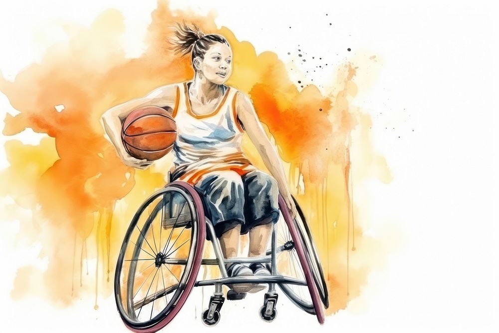 Basketball sports parasports wheelchair. AI generated Image by rawpixel.