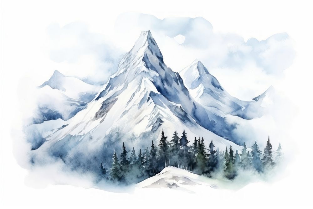 Mountain snow landscape outdoors. AI generated Image by rawpixel.