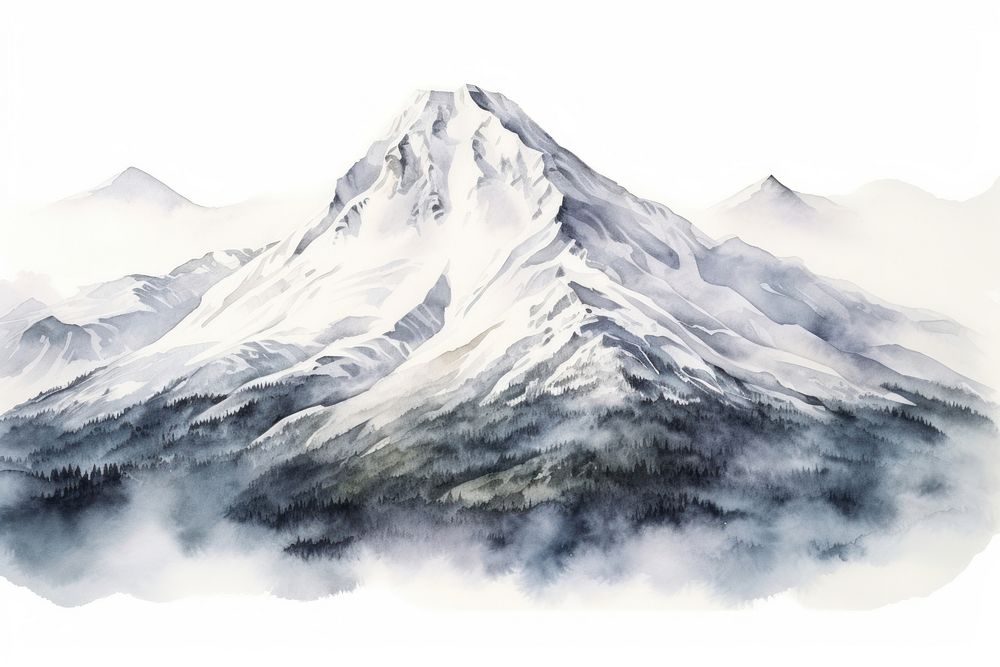 Mountain snow nature stratovolcano. AI generated Image by rawpixel.