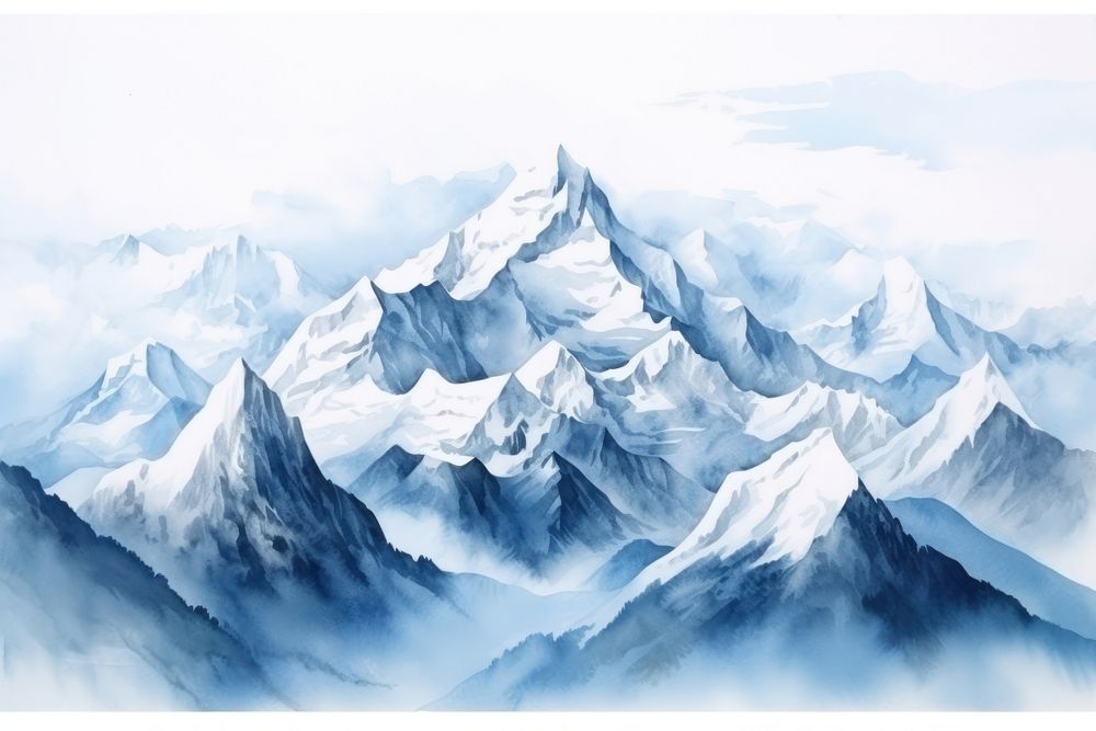 Mountain snow landscape glacier. AI generated Image by rawpixel.