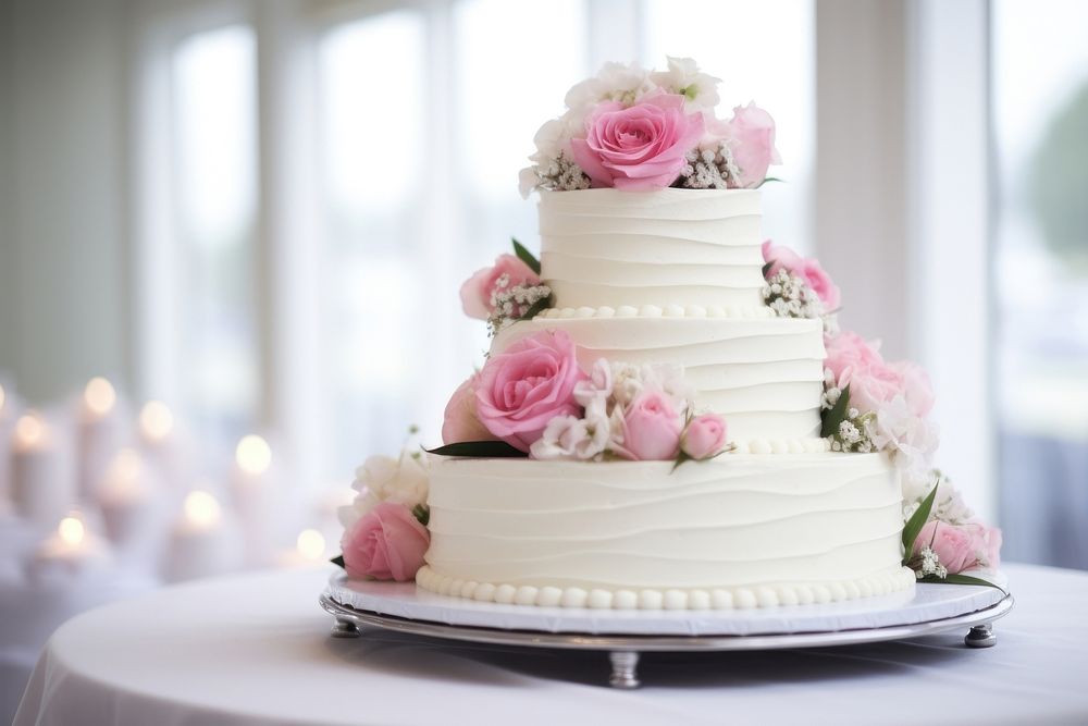 Wedding cake dessert candle. AI | Free Photo - rawpixel