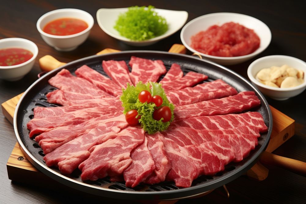 Yakiniku plate meat beef. AI generated Image by rawpixel.