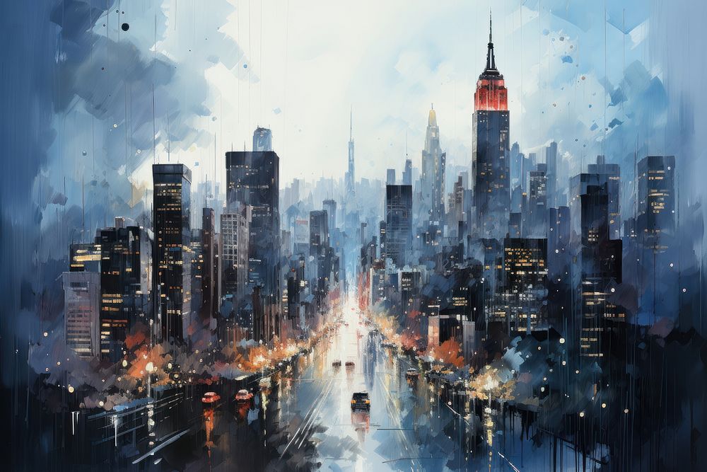 Architecture metropolis cityscape landscape. AI generated Image by rawpixel.