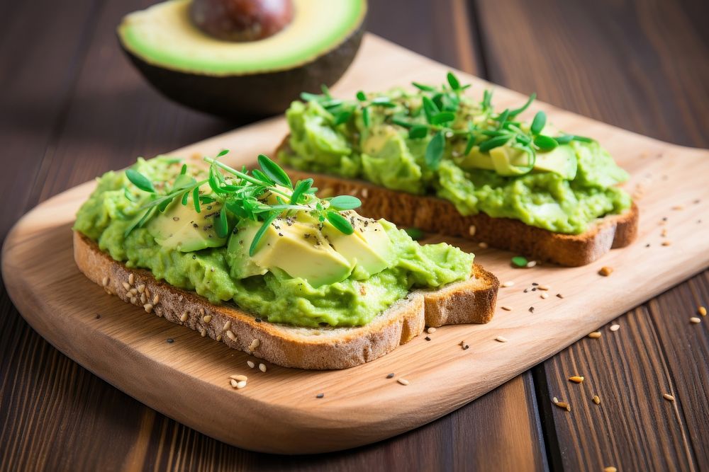 Avocado bread food avocado toast. AI generated Image by rawpixel.