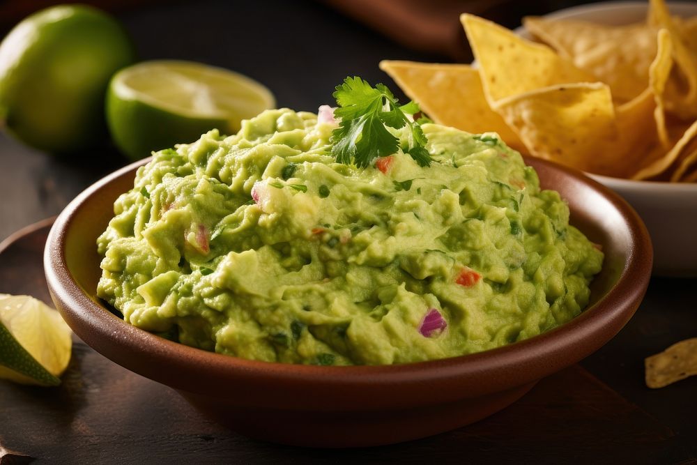 Guacamole food vegetable condiment. AI generated Image by rawpixel.