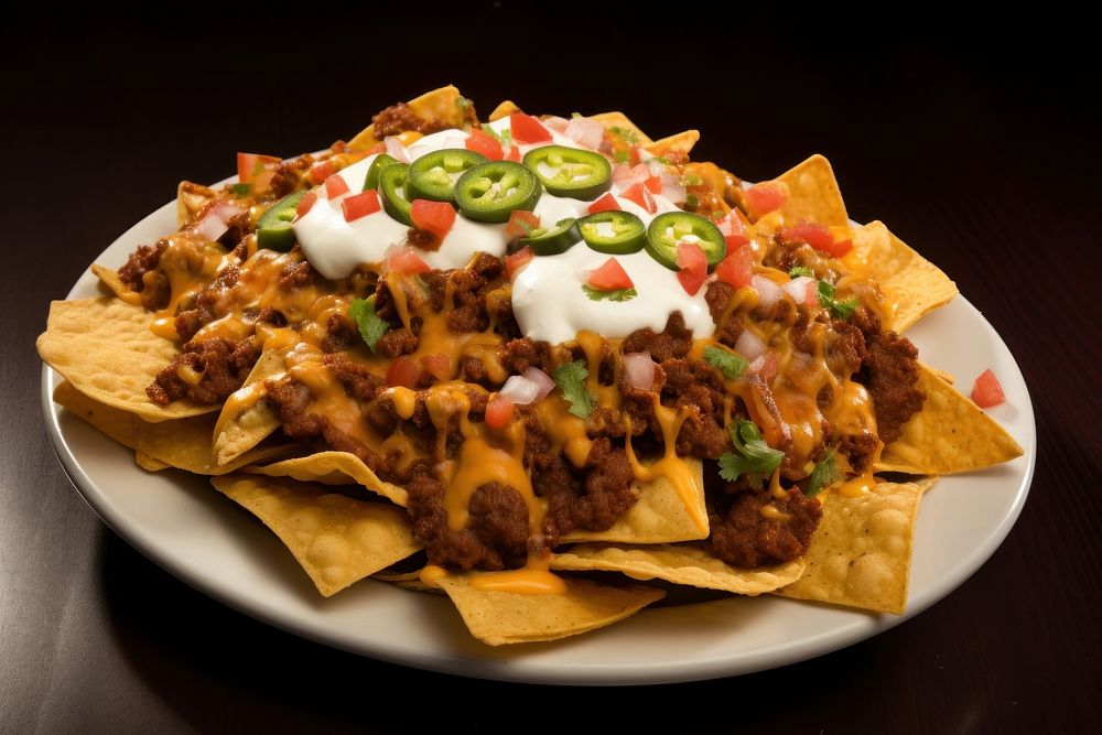 Nachos snack plate food. AI generated Image by rawpixel.