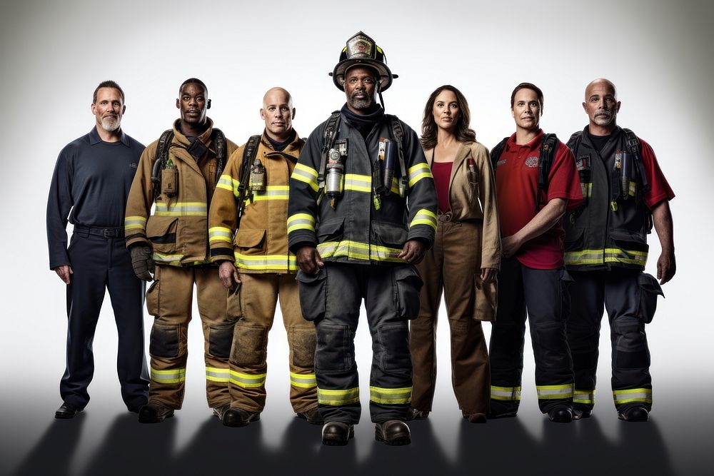 Firefighter adult architecture cooperation. AI generated Image by rawpixel.