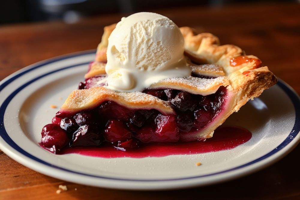 Pie dessert berry cream. AI generated Image by rawpixel.