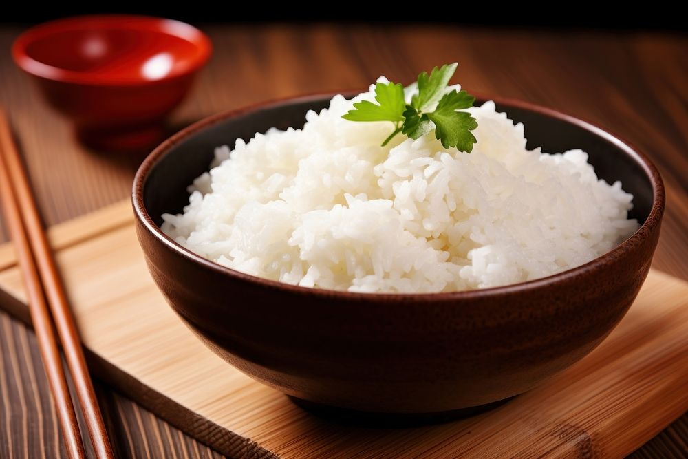 Food rice chopsticks table. AI generated Image by rawpixel.