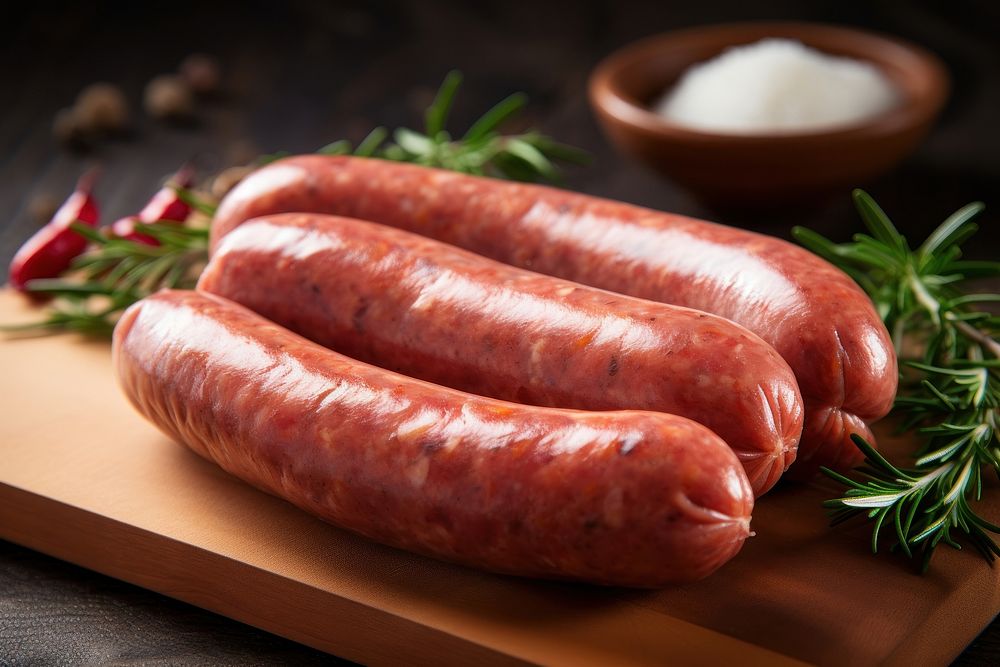 Sausage meat food bratwurst. AI generated Image by rawpixel.