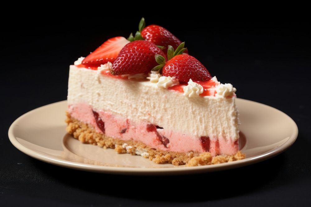 Strawberry cheesecake dessert cream. AI generated Image by rawpixel.