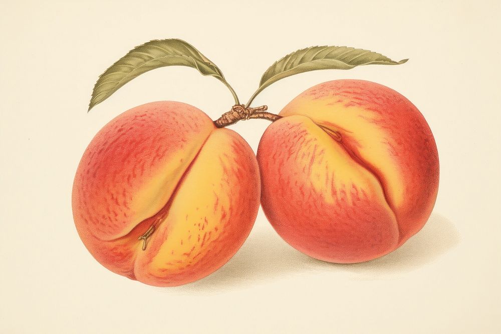Peach apple fruit plant. AI generated Image by rawpixel.