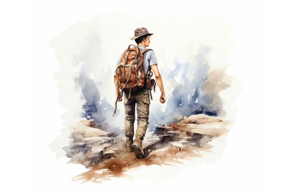Adventure backpack outdoors walking. AI generated Image by rawpixel.