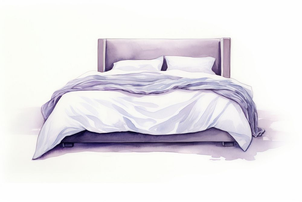 Bed furniture bedroom linen. AI generated Image by rawpixel.