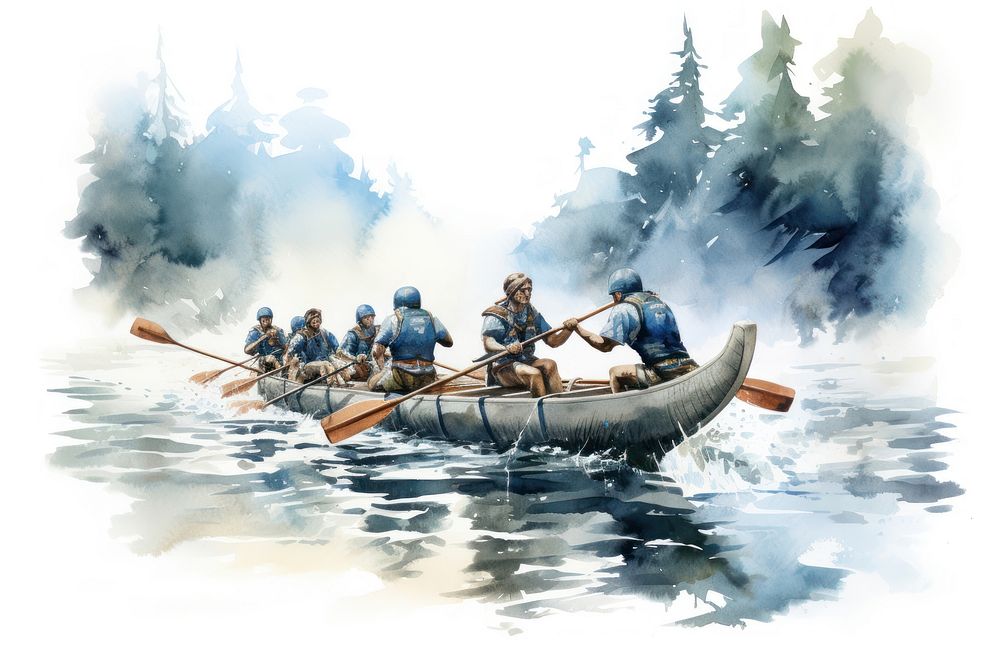 Canoe watercraft vehicle rowboat. AI generated Image by rawpixel.