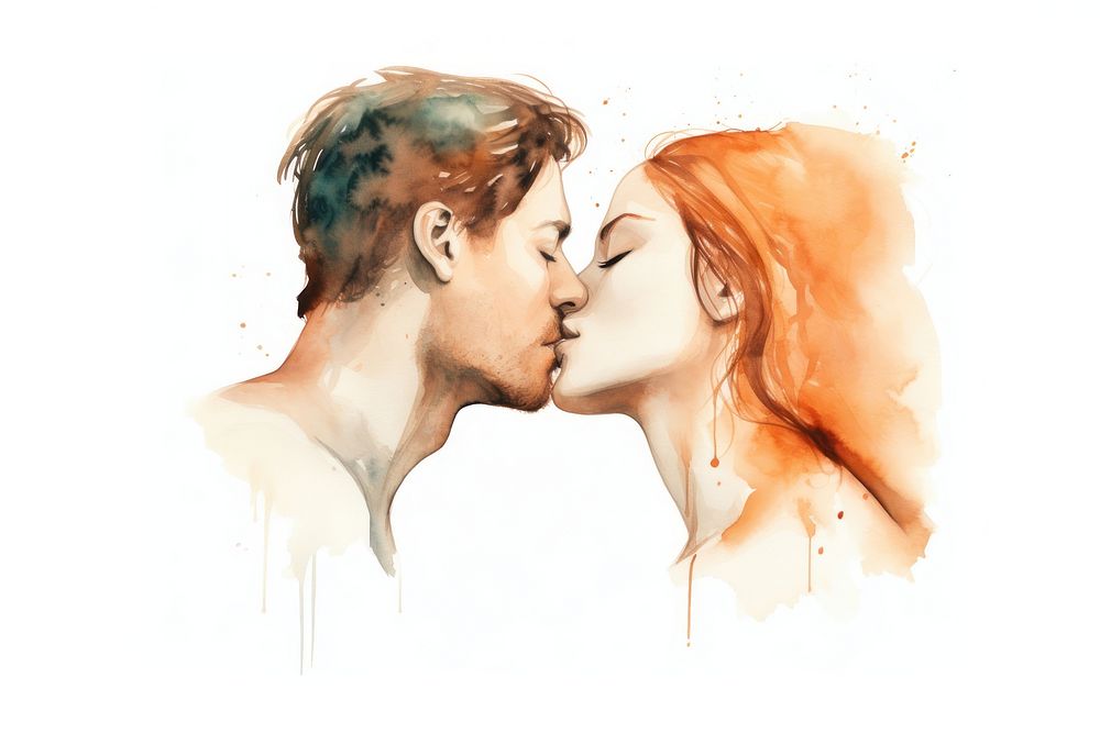 Kissing adult head affectionate. AI generated Image by rawpixel.