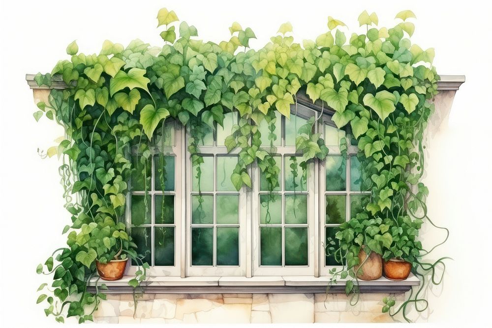 Window ivy plant architecture. AI generated Image by rawpixel.