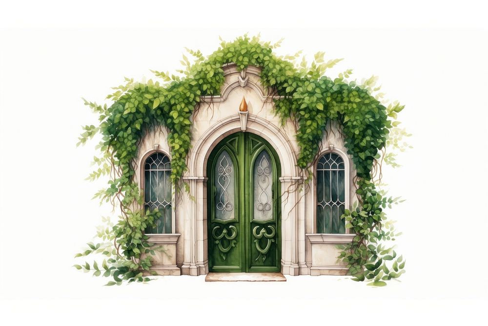 Door ivy architecture building. AI generated Image by rawpixel.