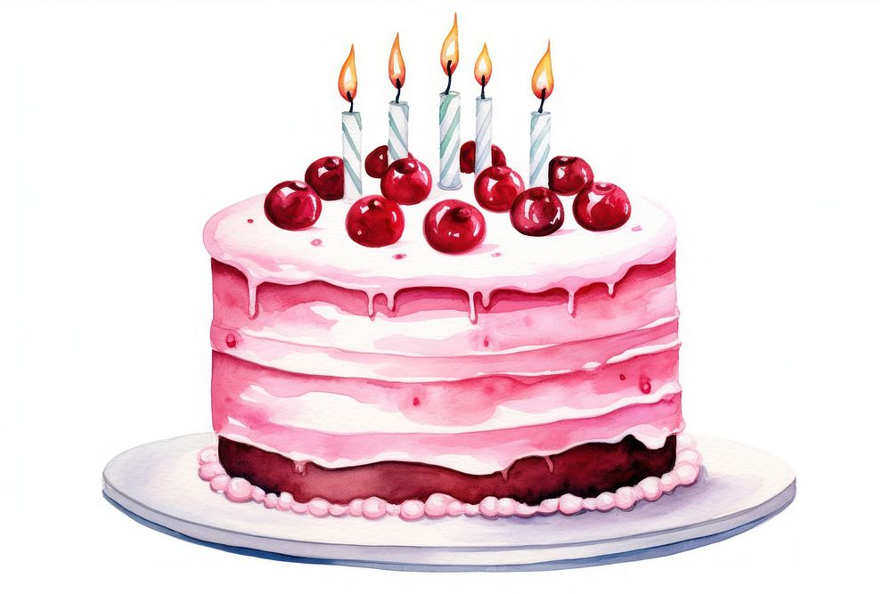 Cake birthday dessert cream. AI generated Image by rawpixel.