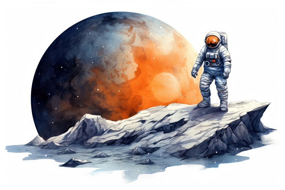 Astronaut outdoors planet helmet. AI generated Image by rawpixel.