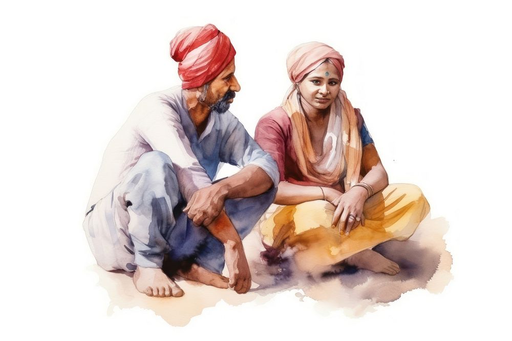 Drawing turban sketch people. AI generated Image by rawpixel.