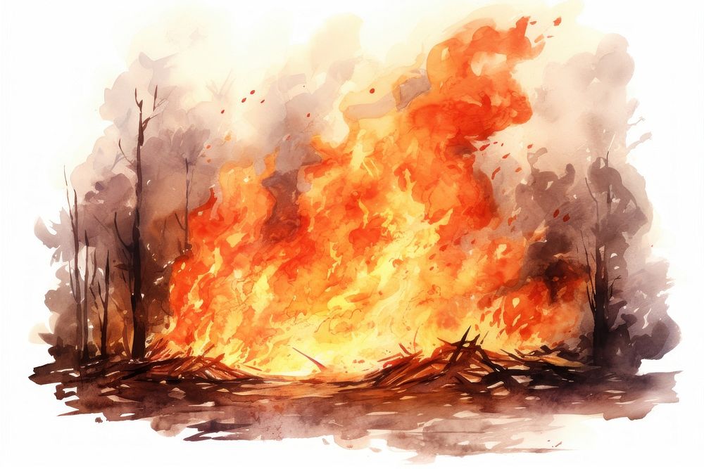 Fire bonfire paper destruction. AI generated Image by rawpixel.