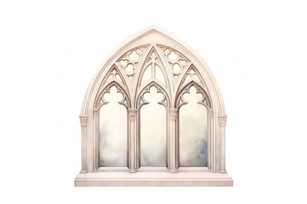 Window architecture building white background. AI generated Image by rawpixel.