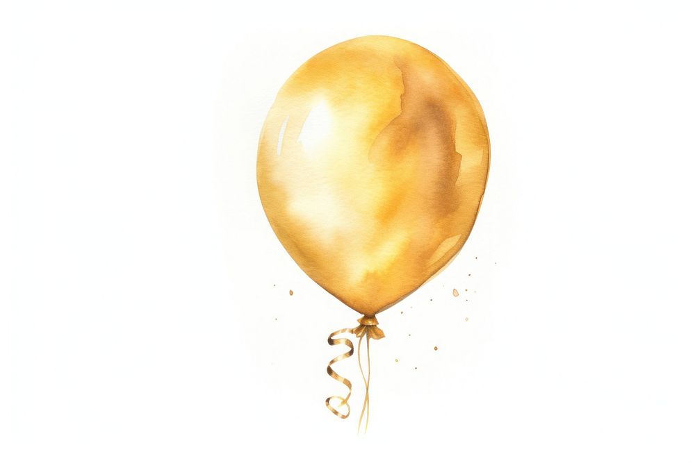 Balloon celebration gold white background. AI generated Image by rawpixel.