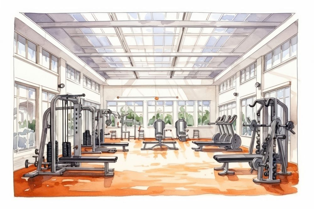 Gym architecture sports exercising. AI generated Image by rawpixel.