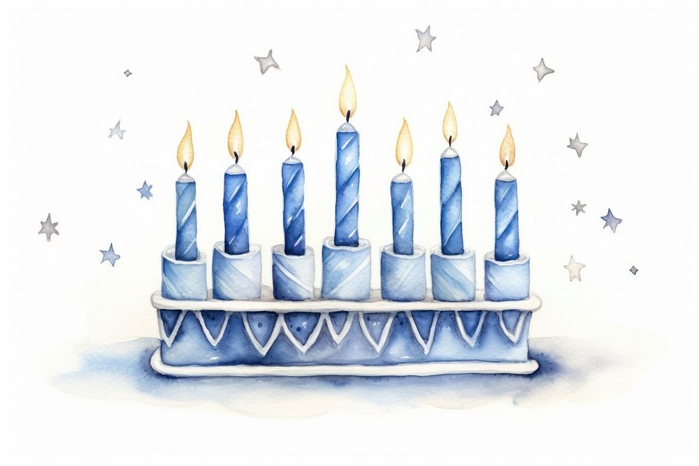Hanukkah dessert candle cake. AI generated Image by rawpixel.