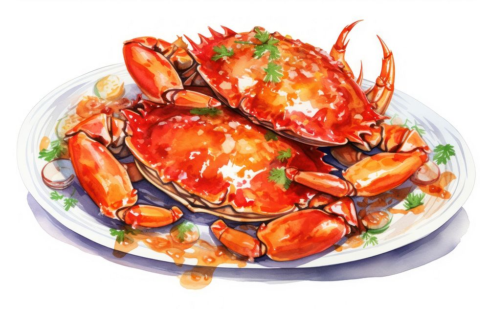 Plate crab food lobster. AI generated Image by rawpixel.