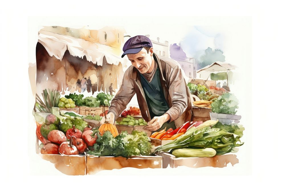 Market vegetable farmer adult. AI generated Image by rawpixel.