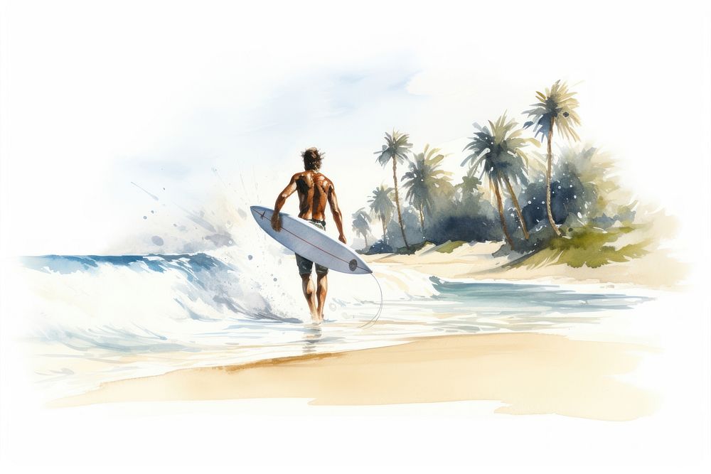 Outdoors surfing nature sports. AI generated Image by rawpixel.