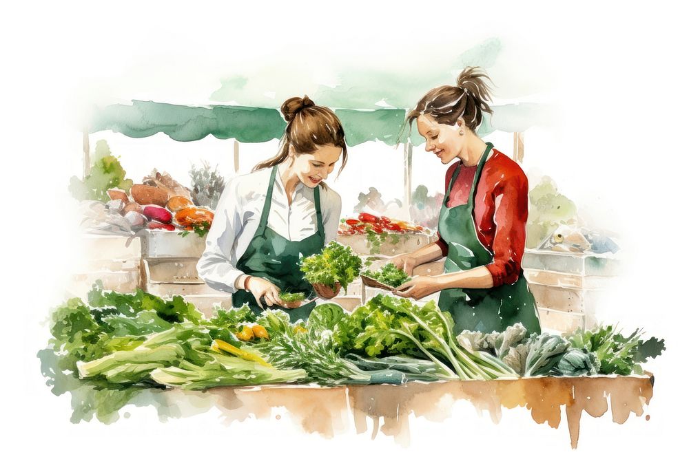 Market vegetable adult women. AI generated Image by rawpixel.